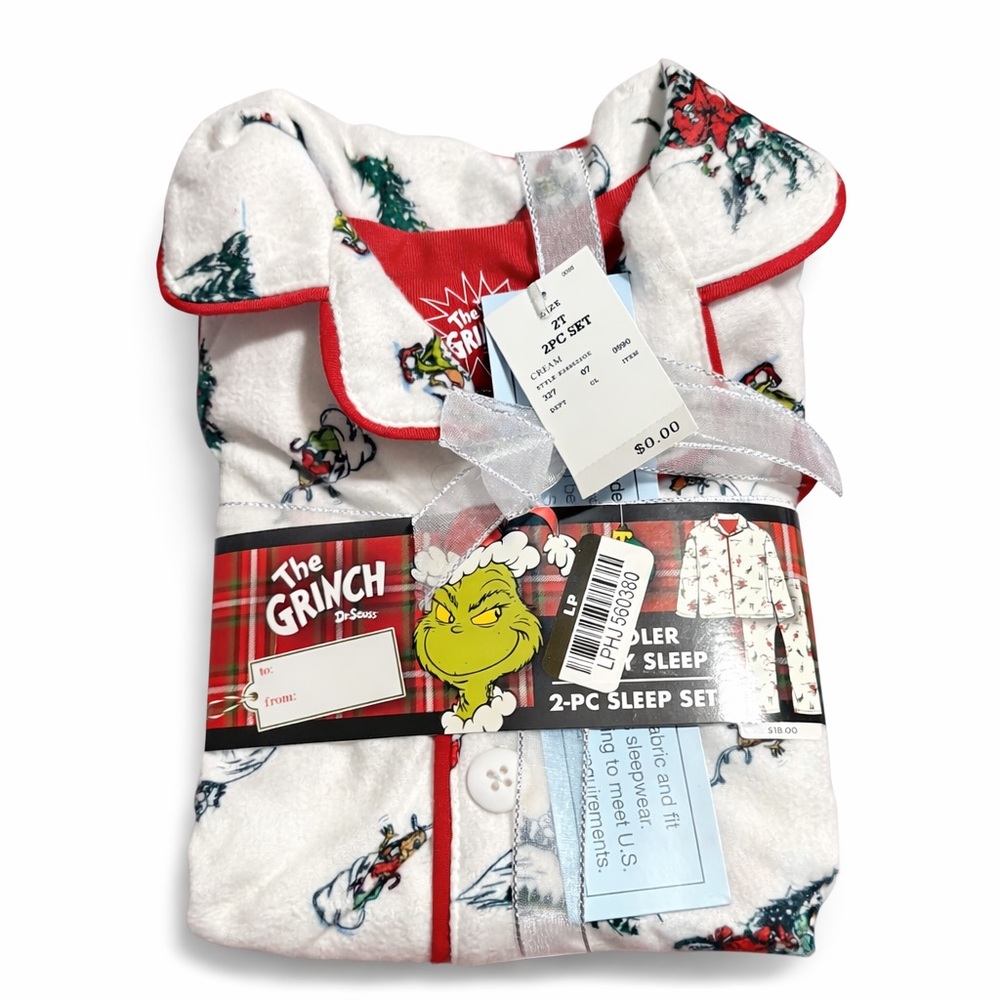 Grinch Pajama Set - White and Red